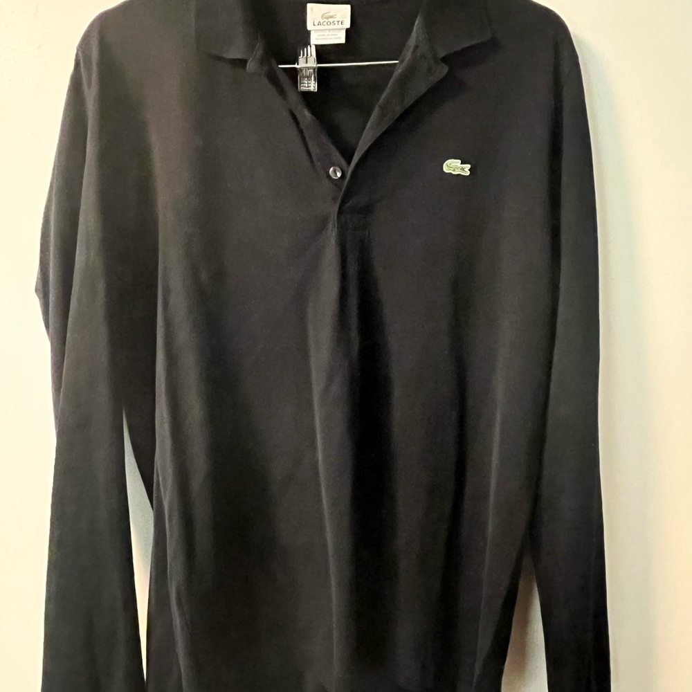 (2) Lacoste lightweight long sleeve polo shirts